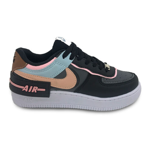 Tênis Nike Air Force – Feminino – Preto, Azul e Rosa